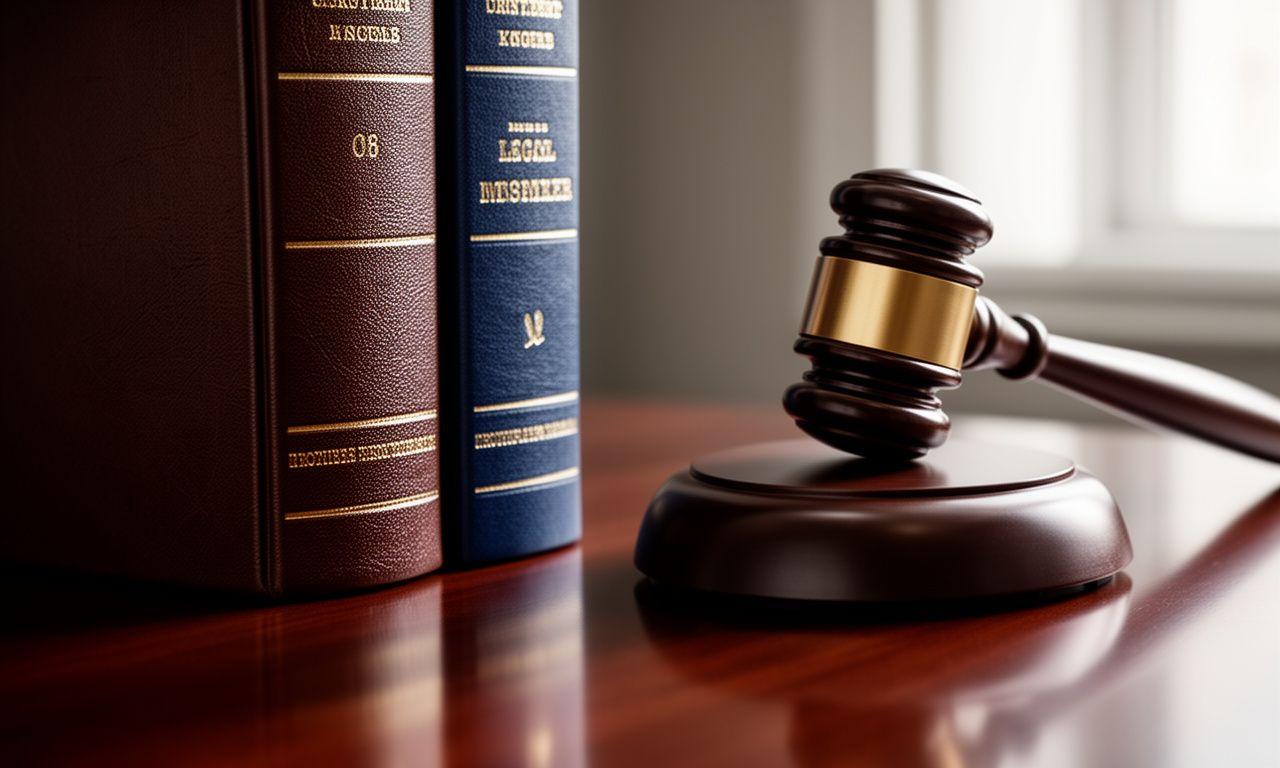 Law book and gavel representing professional terms