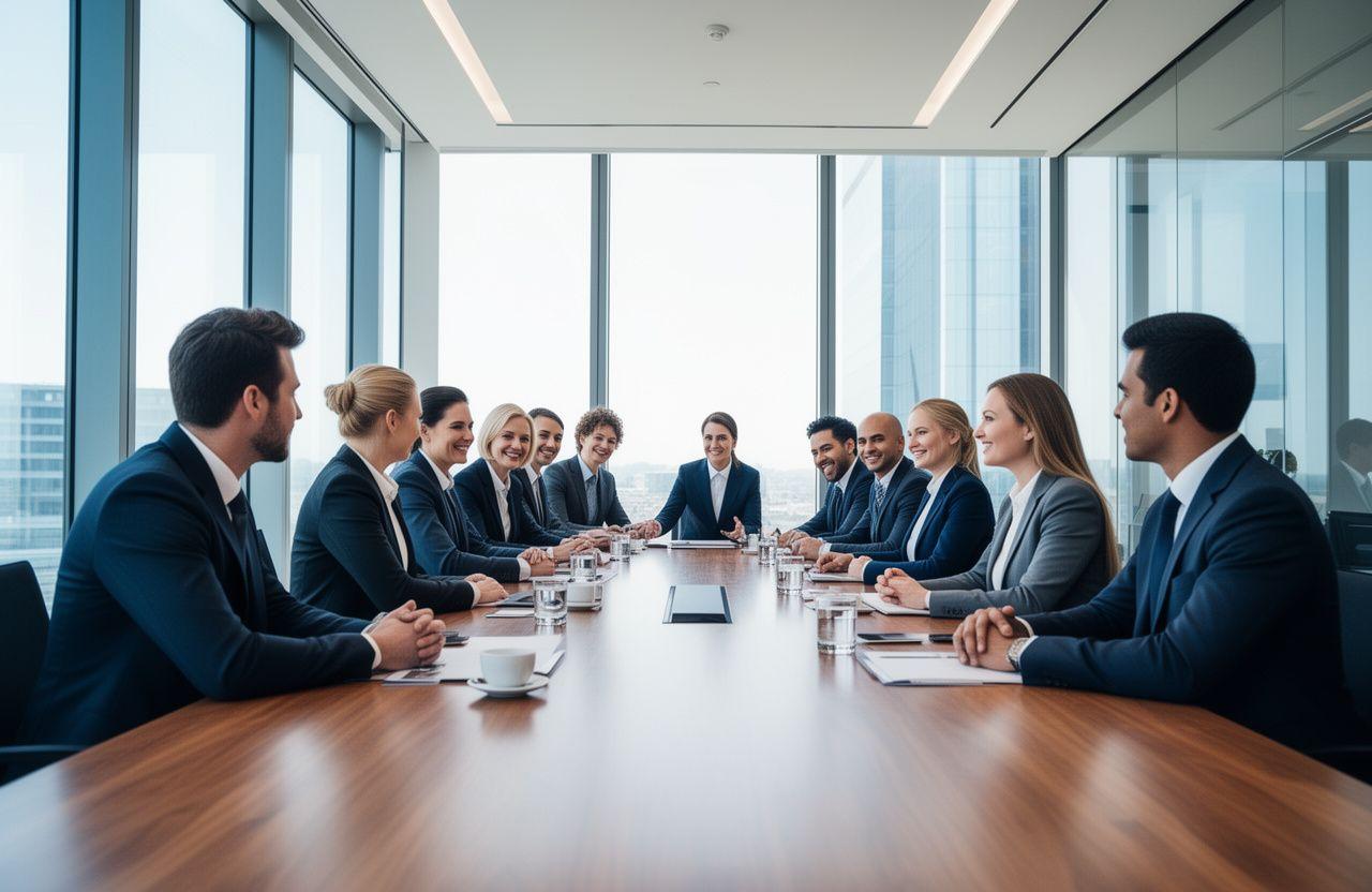 Modern workspace with professionals collaborating